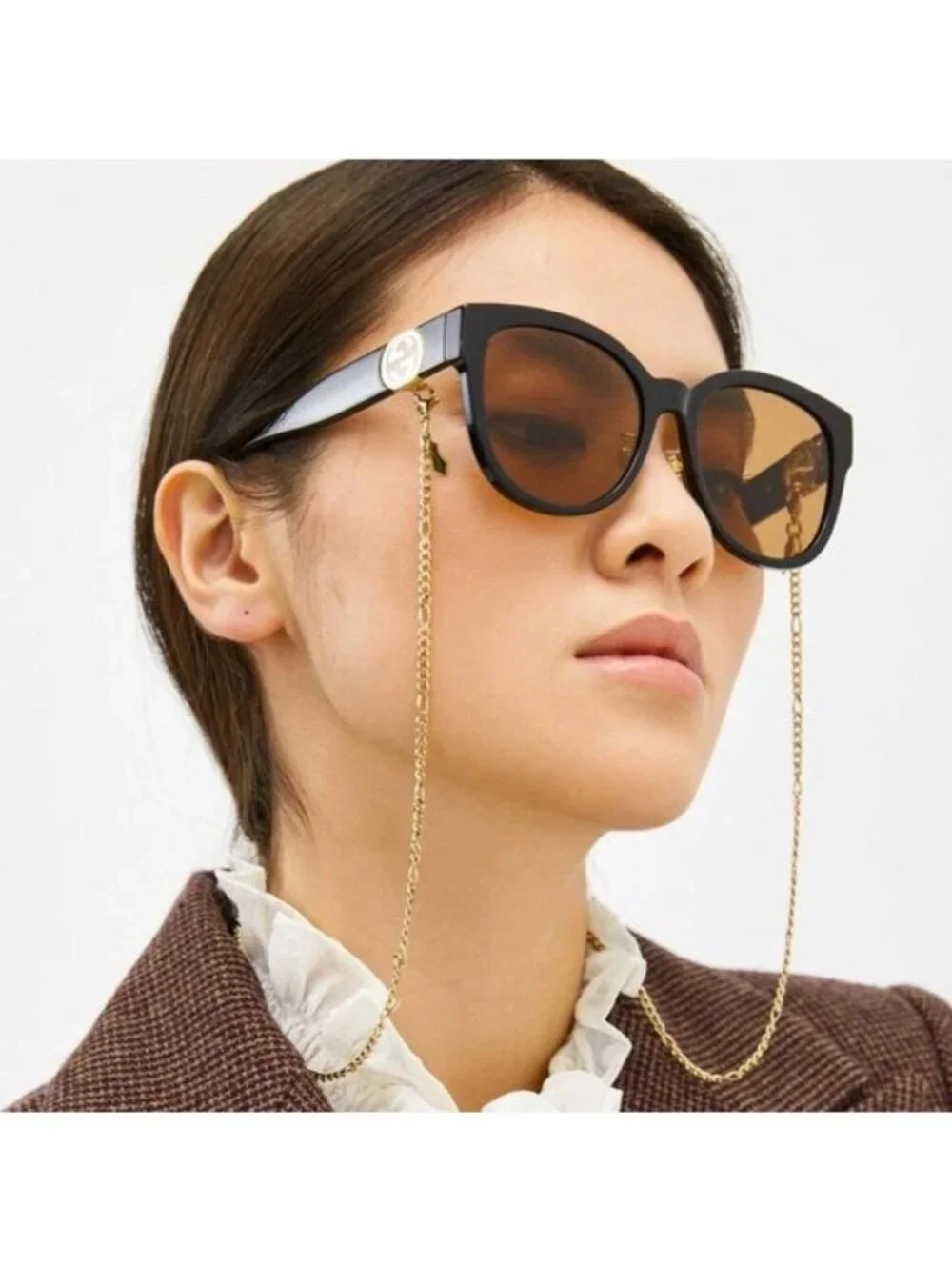 Gucci GG1028SK 001 Cat Eye Sunglasses - Black
